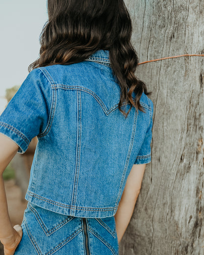 Calamity Denim Top ~ 90’s Wash Blue image 3