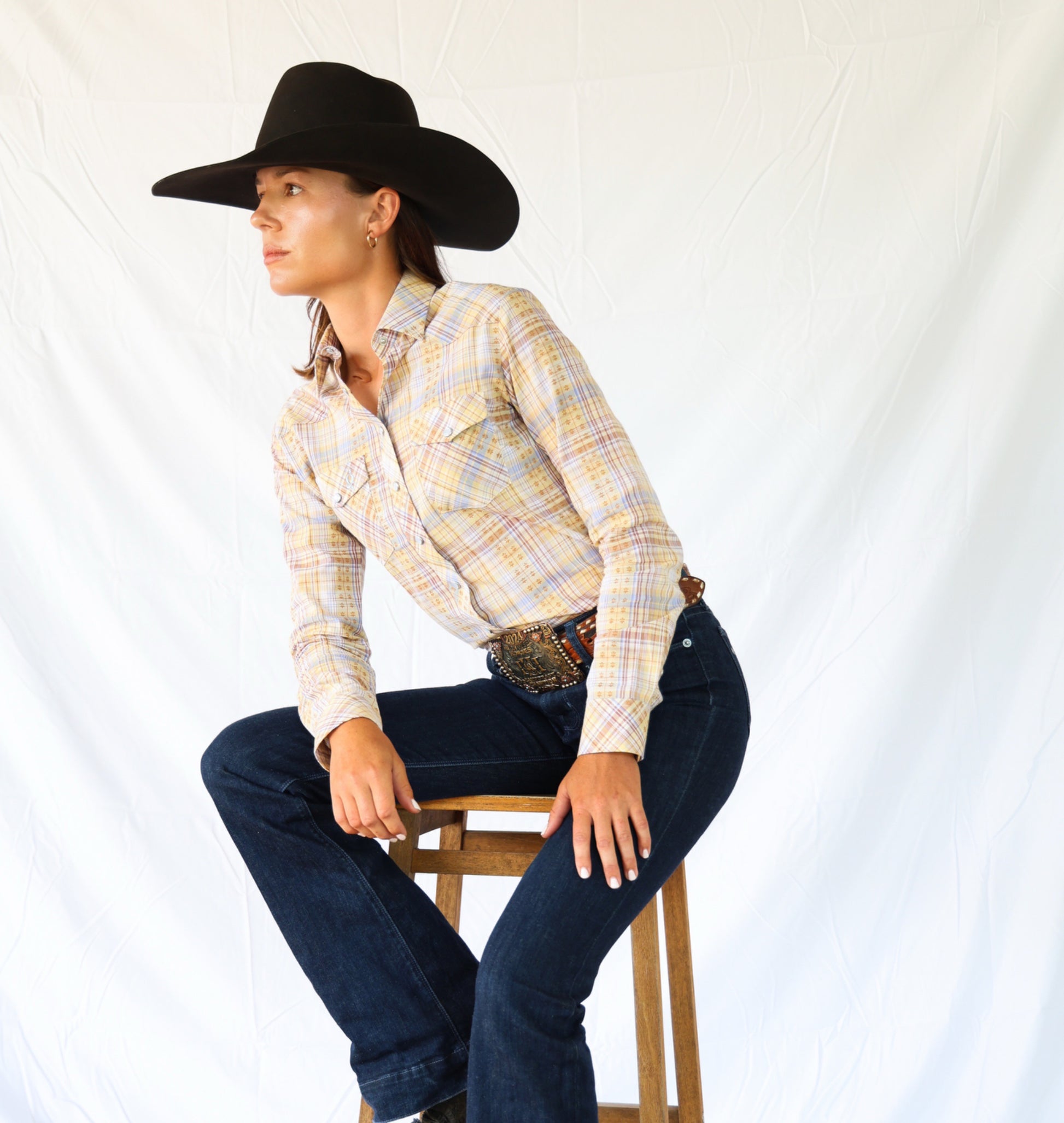 Golden Hour Plaid Ladies Long Sleeve Shirt  image 2