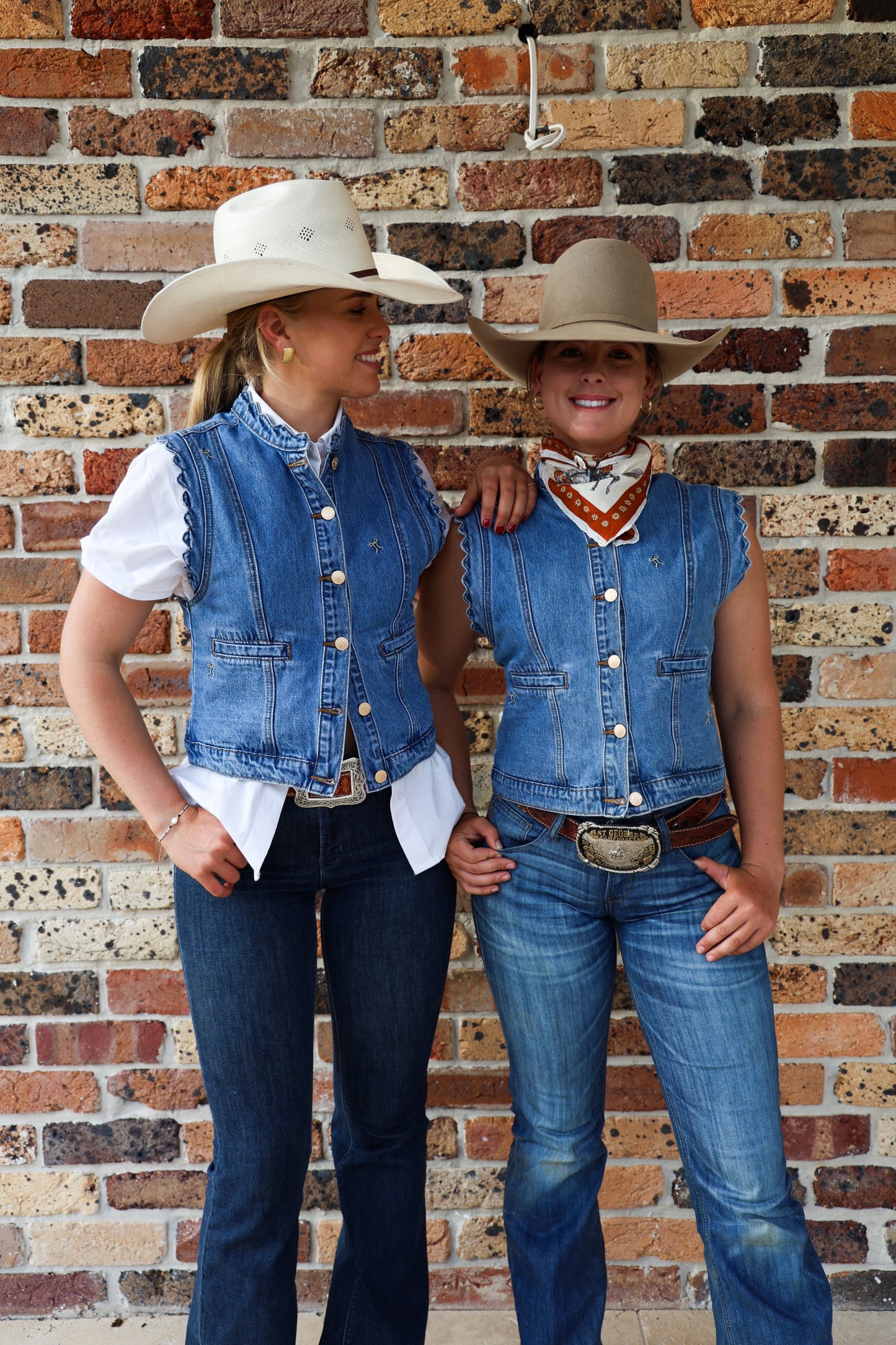 The Beauelle Denim Scalloped Vest image 1