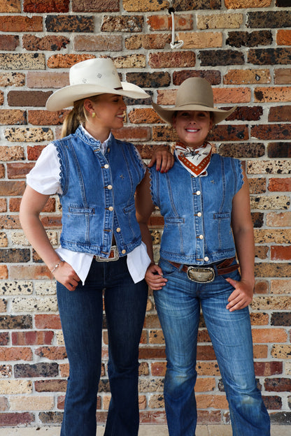 The Beauelle Denim Scalloped Vest image 1