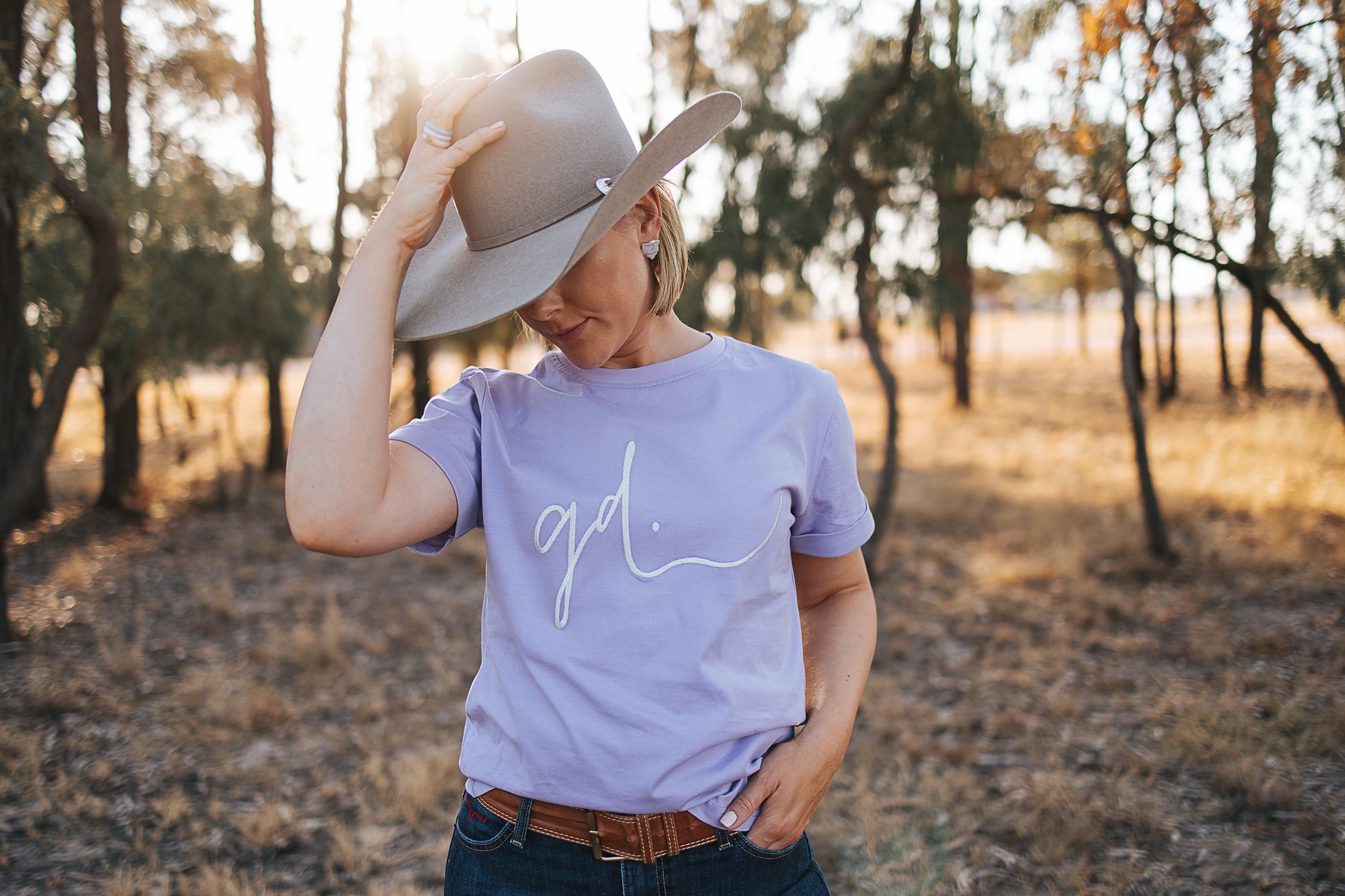 BETTY - LILAC Women's Relaxed Fit T-Shirt with Rope Stitch Logo image 3