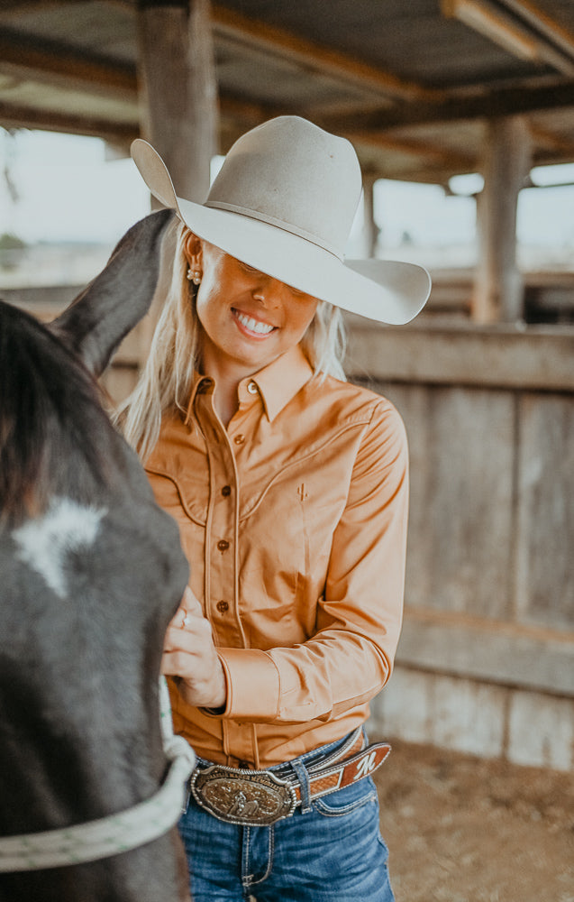 Vaquera ~ Honey Womens Long Sleeve Cotton Shirt image 3