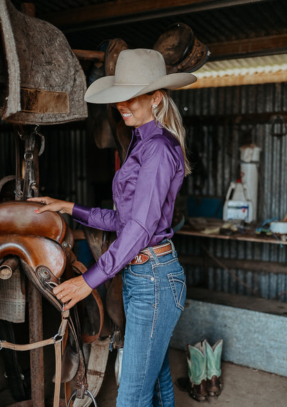 Vaquera ~ Nightshade Womens Long Sleeve Cotton Shirt image 1