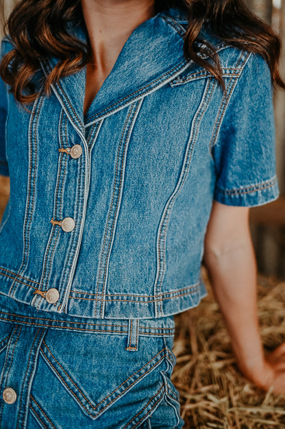 Calamity Denim Top ~ 90’s Wash Blue image 10