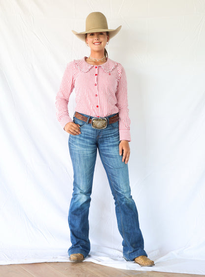 The Starlett Stripe Women's Long Sleeve Blouse image 1
