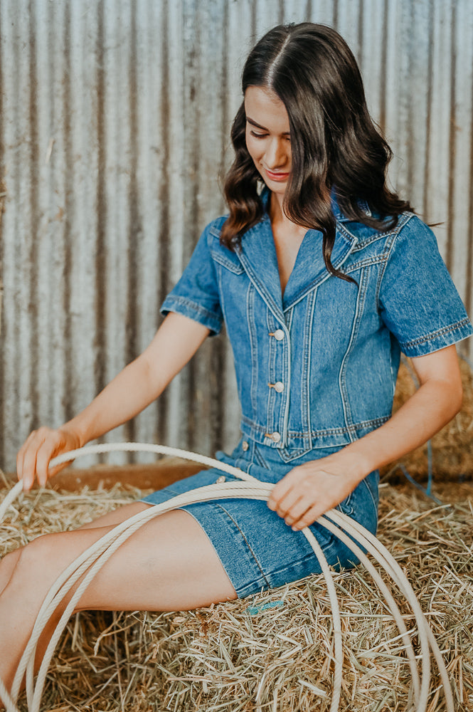 Calamity Denim Top ~ 90’s Wash Blue image 1