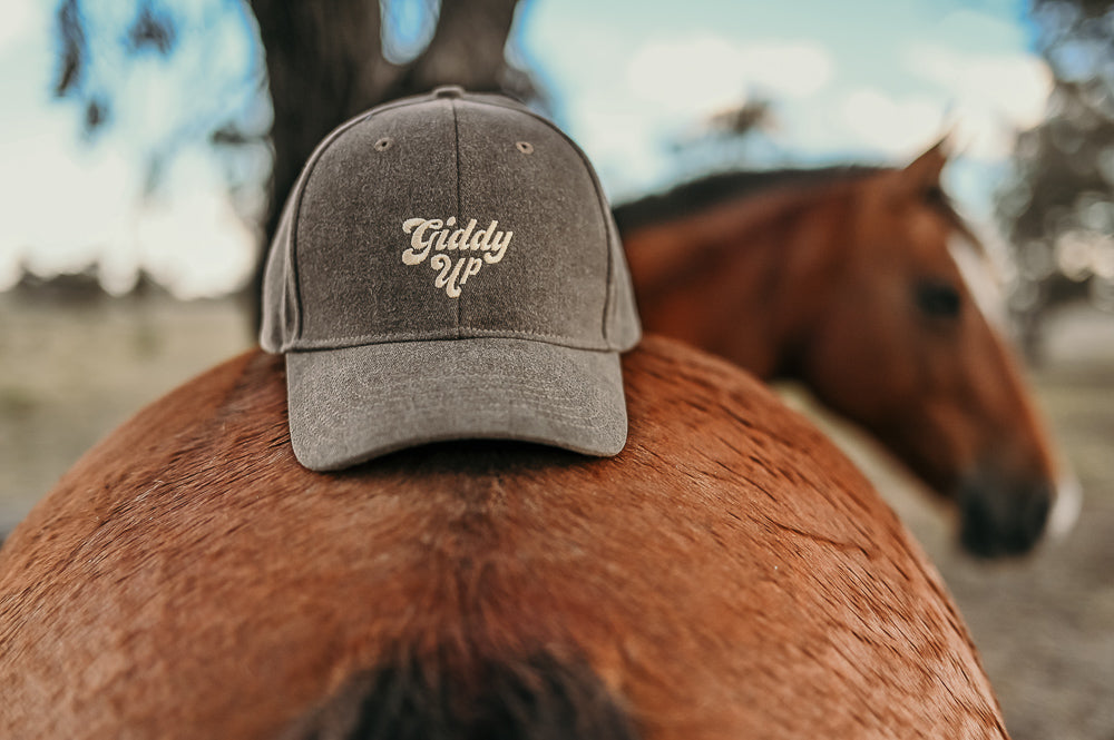 Giddy Up Embroidered Vintage Washed Cap image 2
