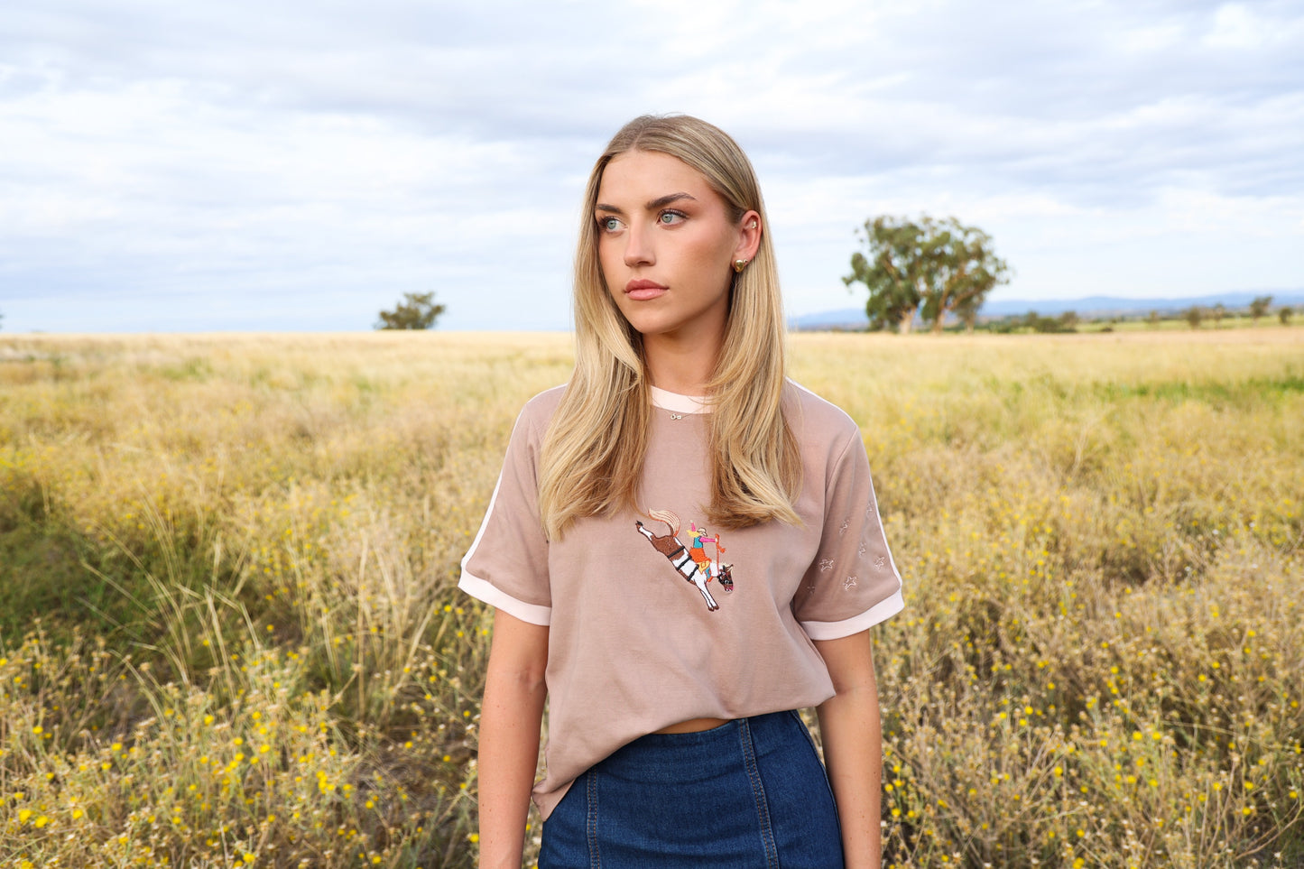 Brown Bucking Horse T Shirt image 0