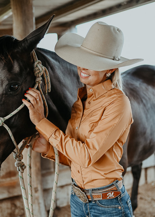 Vaquera ~ Honey Womens Long Sleeve Cotton Shirt image 0