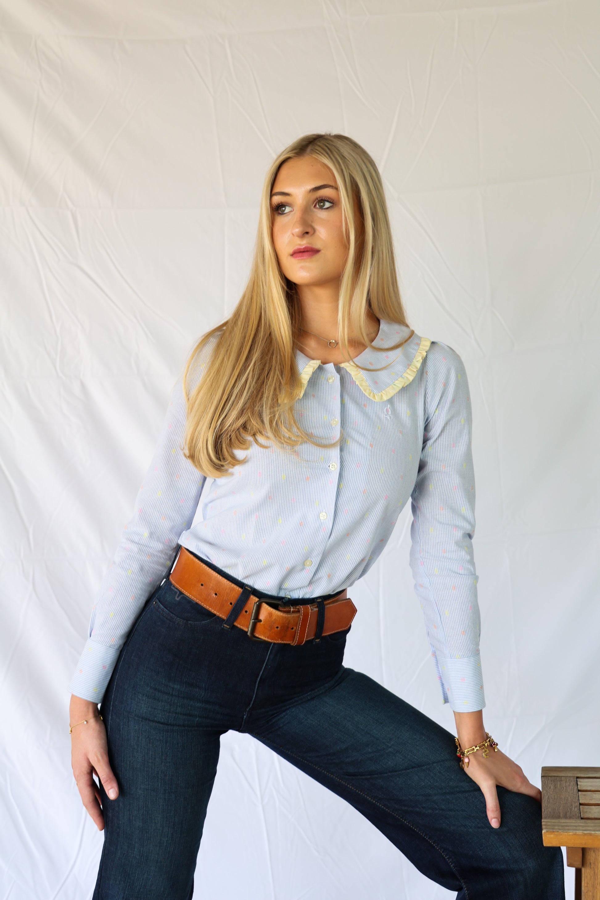 The Confetti Dot Long Sleeve Cotton Blouse image 3