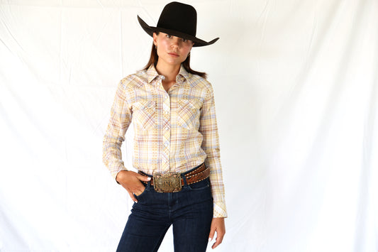 Golden Hour Plaid Ladies Long Sleeve Shirt  image 0