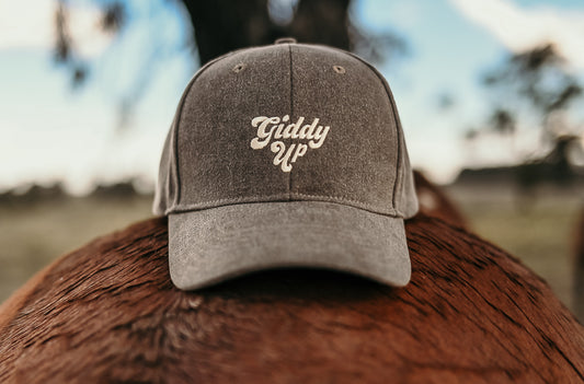Giddy Up Embroidered Vintage Washed Cap image 0
