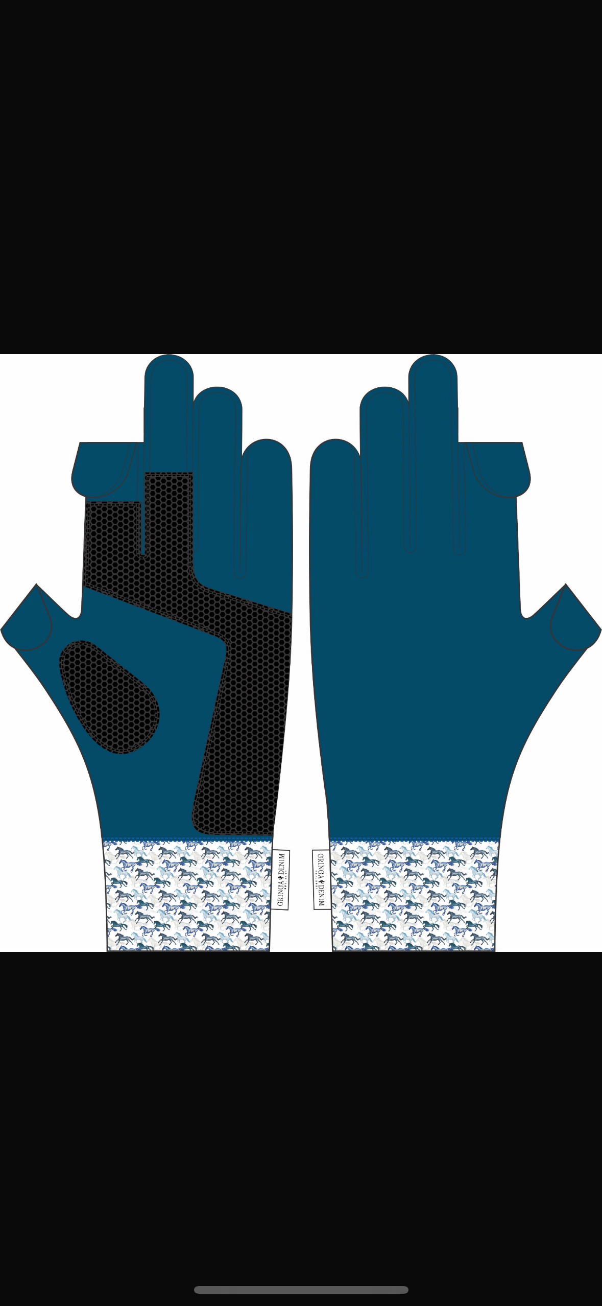UPF50+ Blue Horse Full Finger Sun Glove image 1