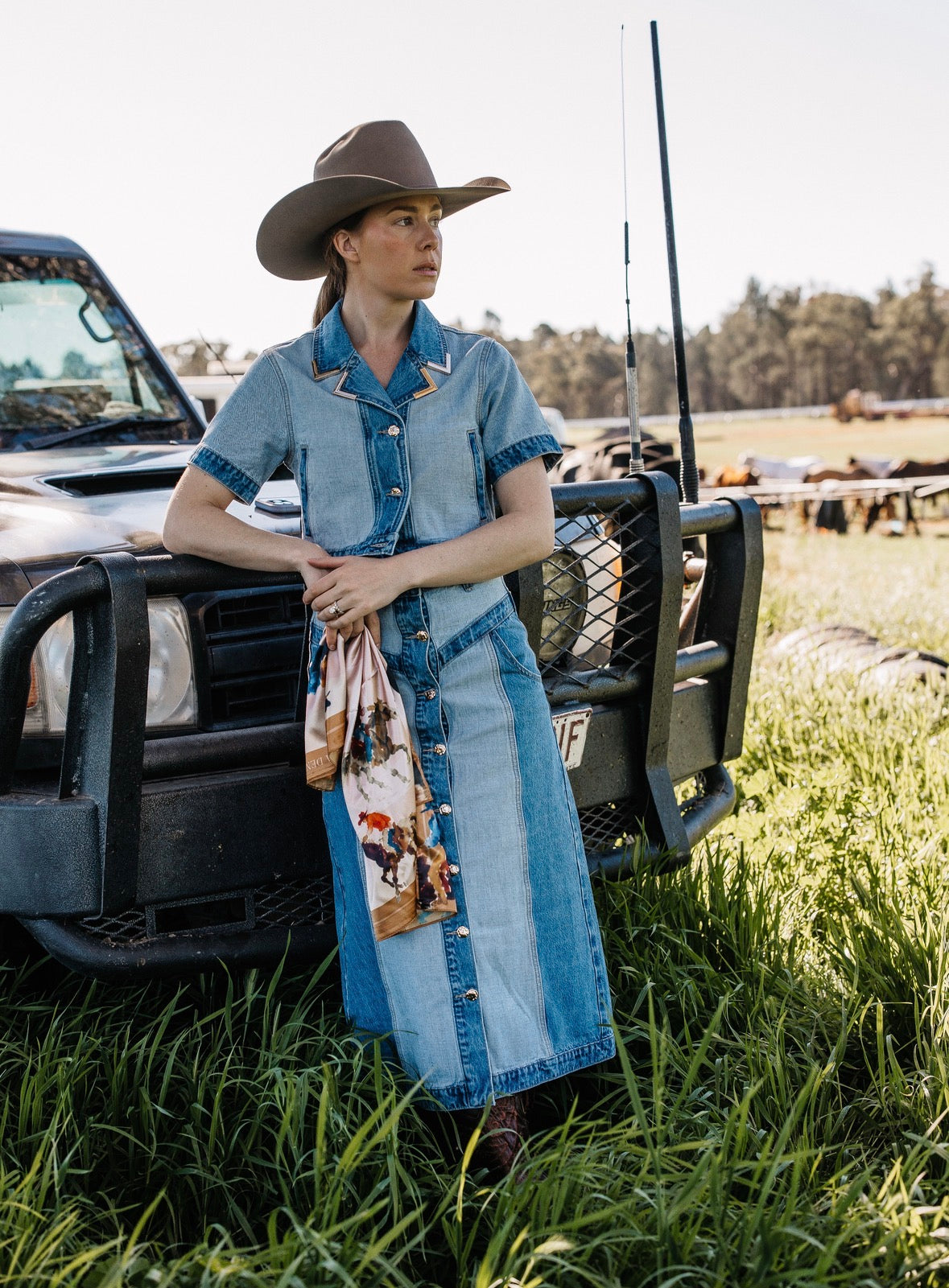 PRE-ORDER Jolene Midi Denim Skirt