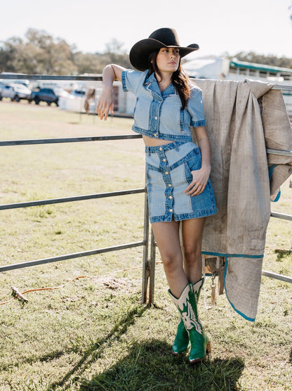PRE-ORDER Jolene Mini Denim Skirt