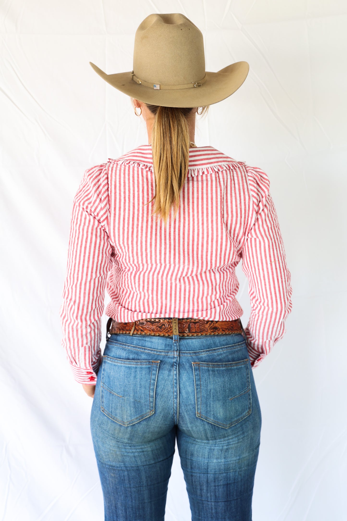 The Starlett Stripe Women's Long Sleeve Blouse image 2