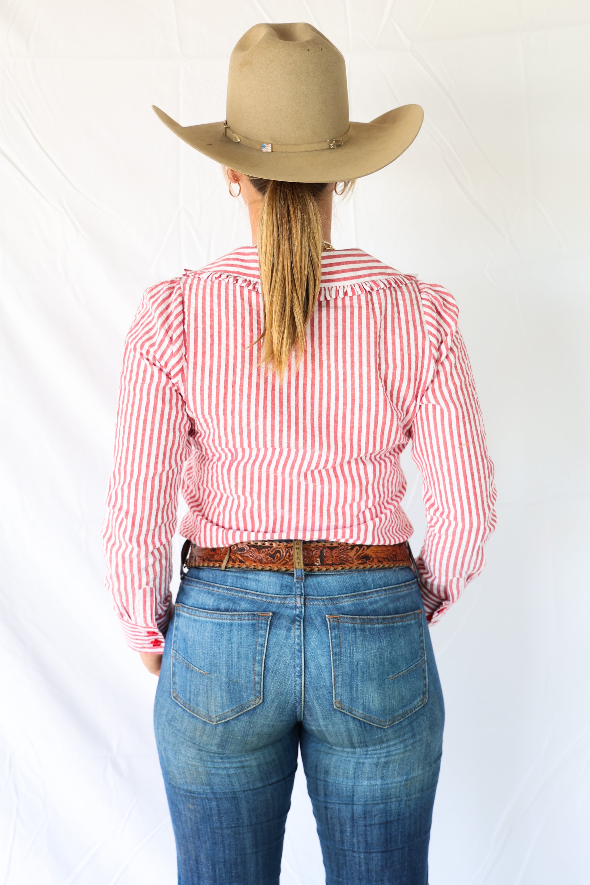 The Starlett Stripe Women's Long Sleeve Blouse image 2