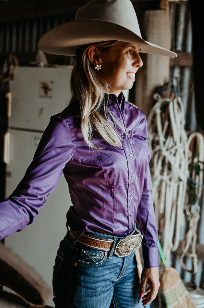 Vaquera ~ Nightshade Womens Long Sleeve Cotton Shirt image 3