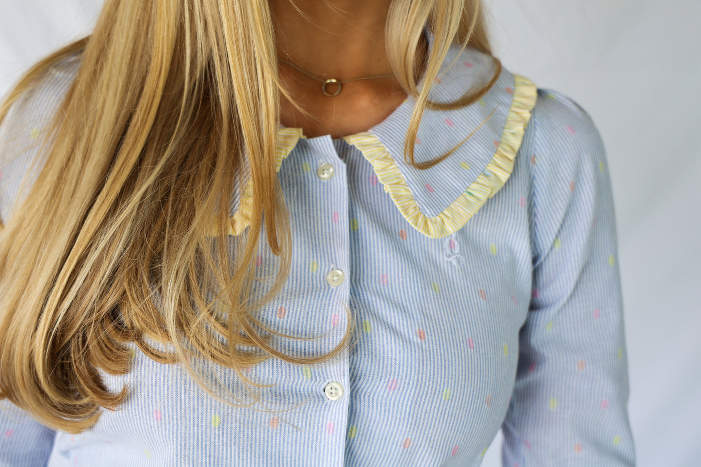 The Confetti Dot Long Sleeve Cotton Blouse image 1
