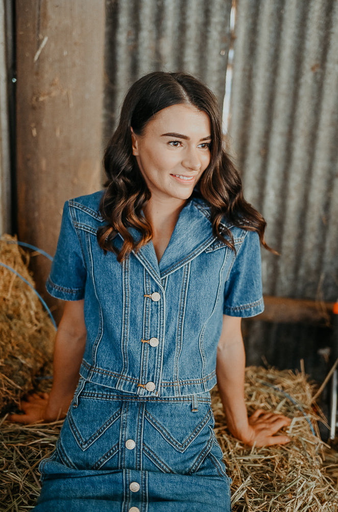 Calamity Denim Top ~ 90’s Wash Blue image 2