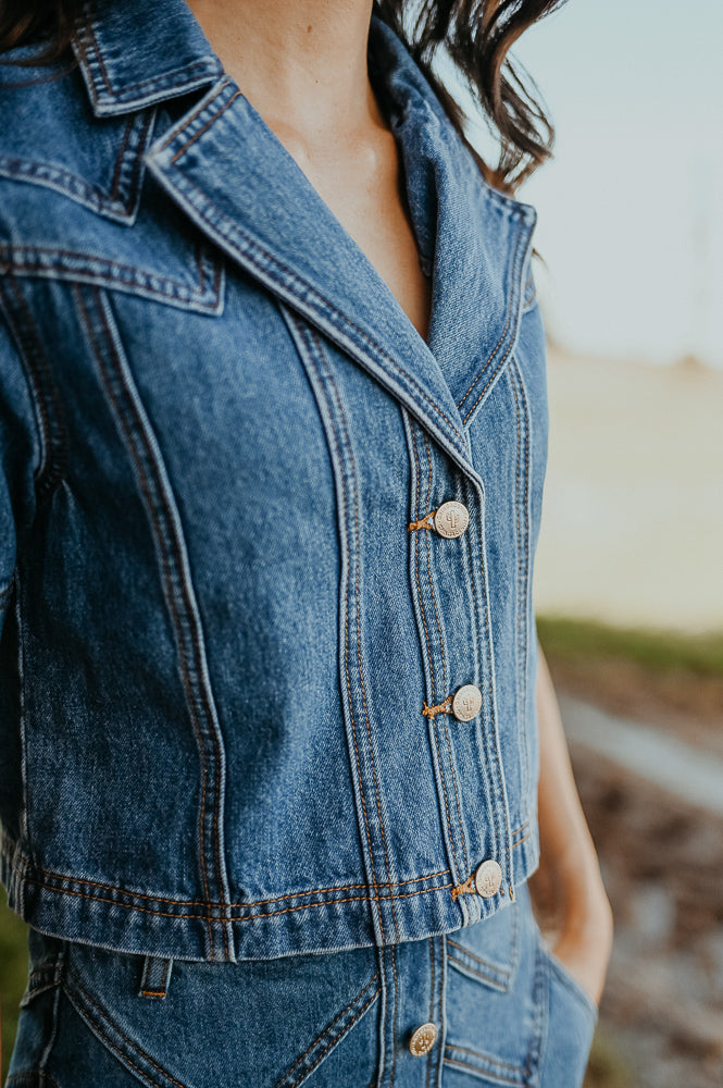 Calamity Denim Top ~ 90’s Wash Blue image 7