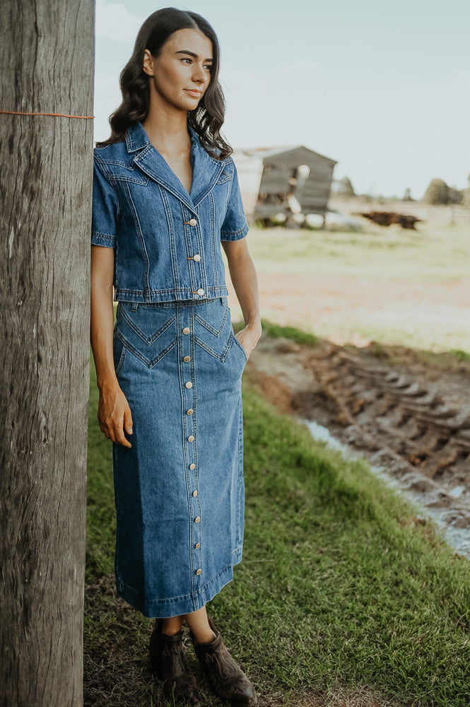 Calamity Denim Top ~ 90’s Wash Blue image 6